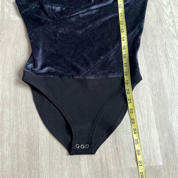 RtA Julie Ruched Velvet Bodysuit Navy Size Small NEW NWT - Picture 8 of 9